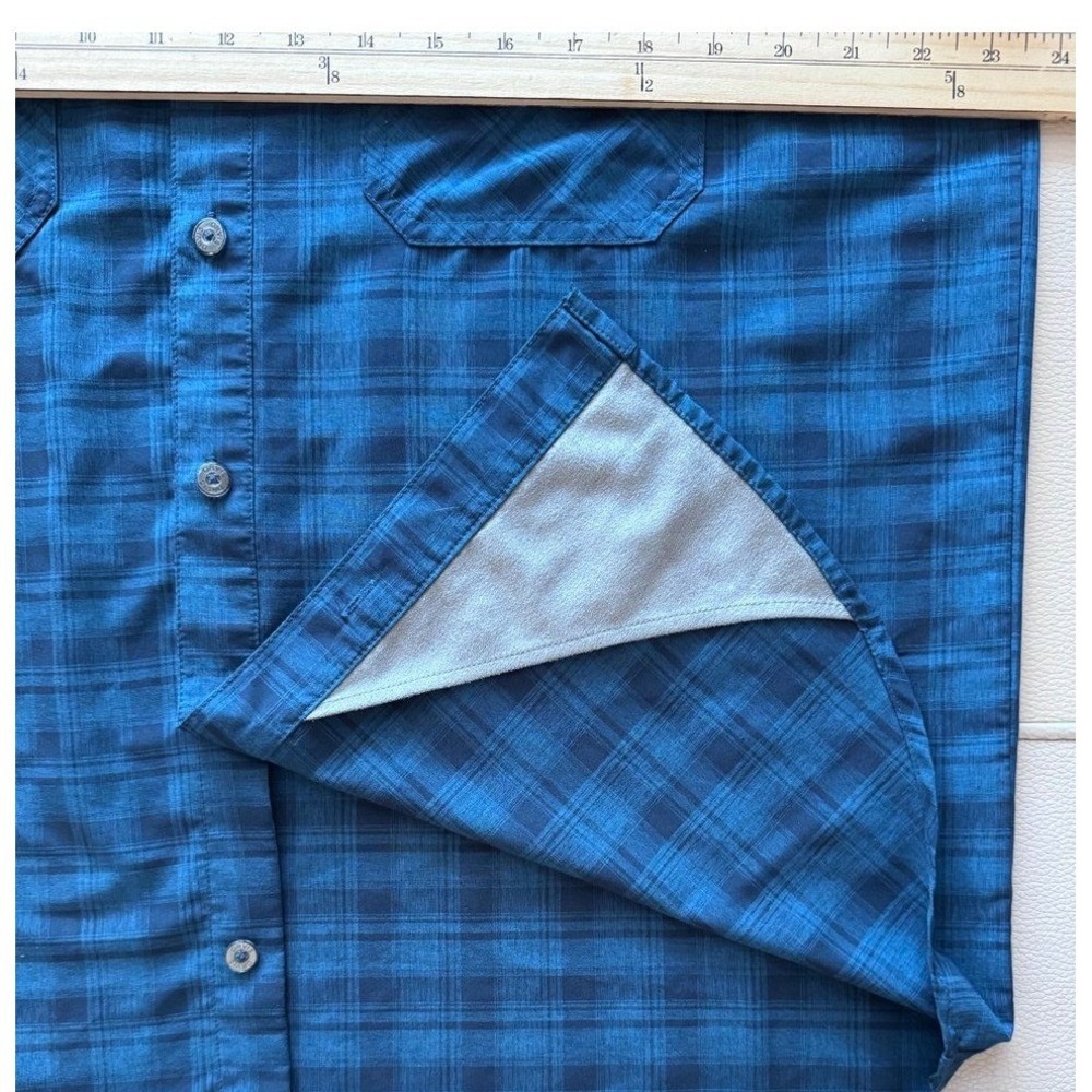 Orvis Button-Up Shirt Men's Large Blue Plaid Short Sleeve Fishing Outdoor - Picture 7 of 11